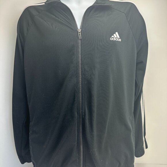 Adidas Men's Essentials Warm-Up 3-Stripes Track Top Blacka and White Size XL - Picture 3 of 5
